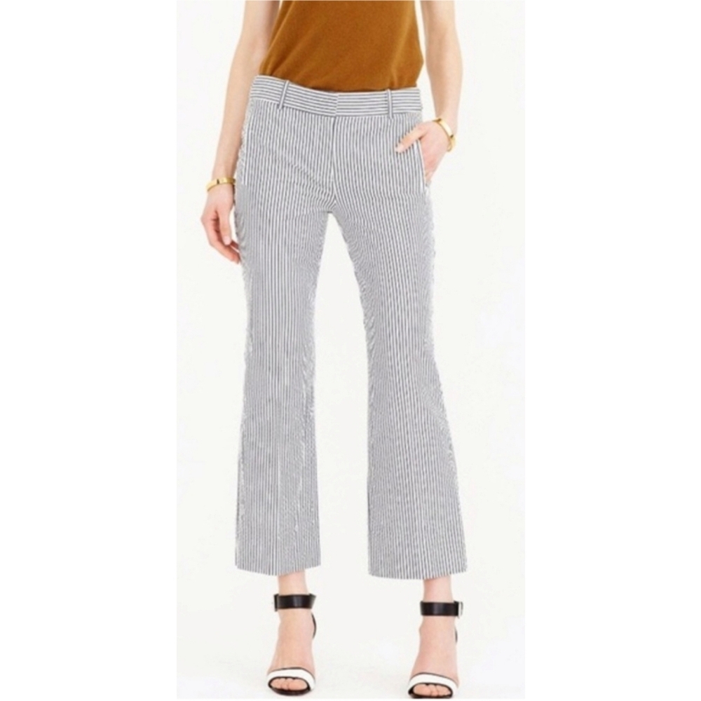 🆕️ J. Crew Teddie Striped Crop Straight Leg Pants Size 10 New Preppy Coastal
